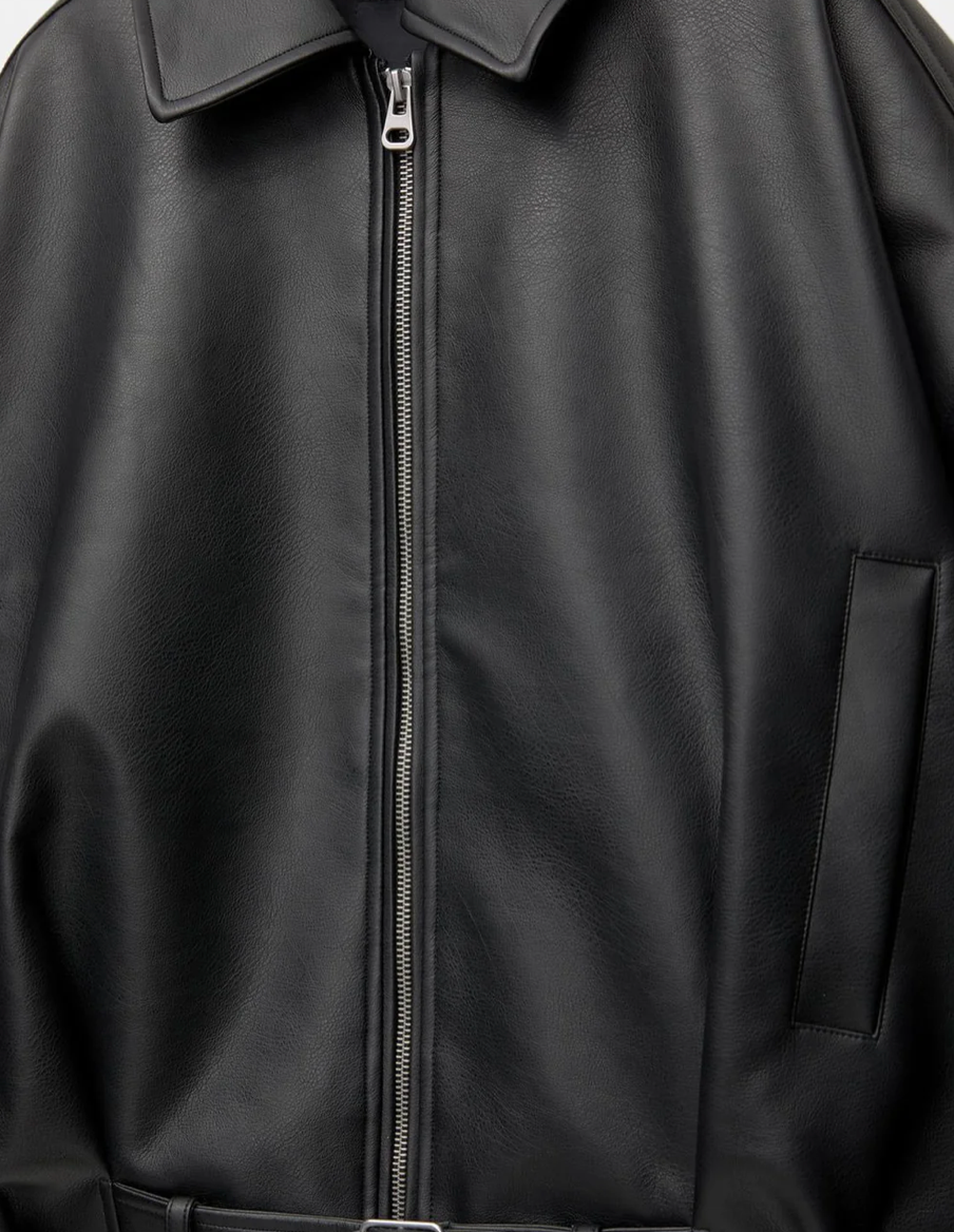 Celeste Leather Belted Jacket