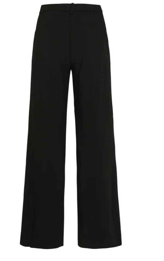 PU Trousers with Straight Leg | Black