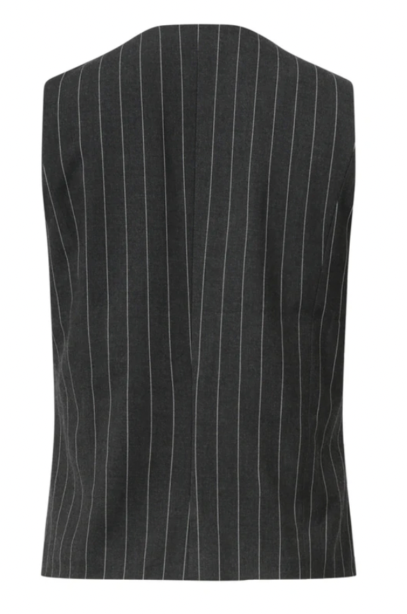 Modern Tailored Grey & White Pinstriped Waistcoat | Grey – White