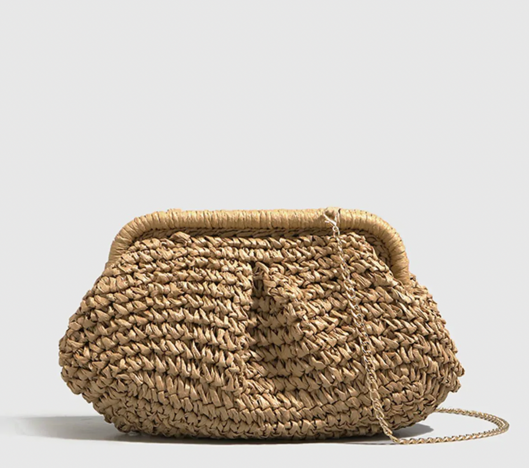 Straw Clutch Handbag for Women | Natural