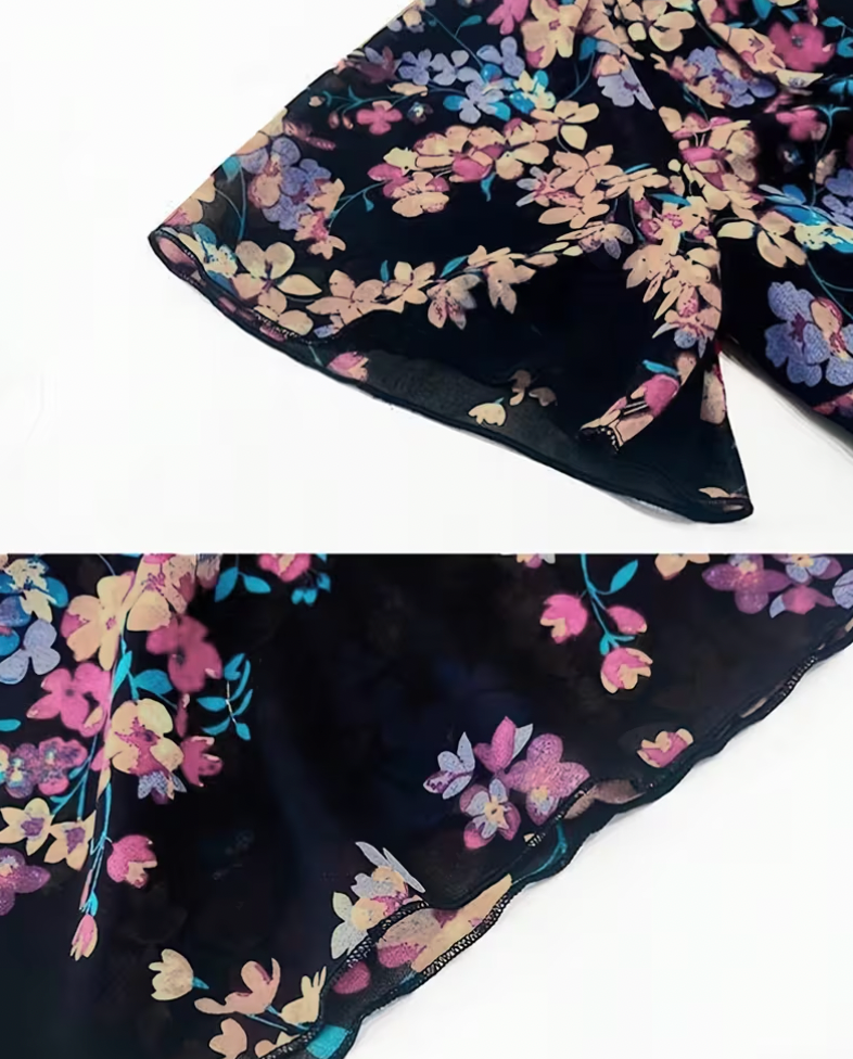 Women’s Floral Print Midi Dress | Black