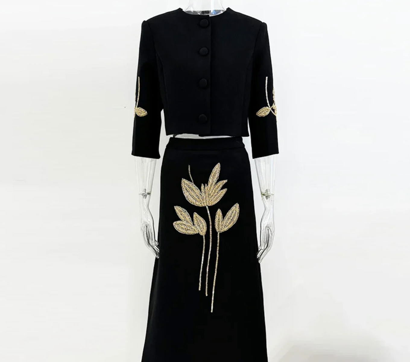 Chic Two Piece Set for Women | Black & Gold