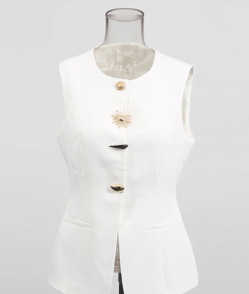 Slimming Split Vest for Women | Round Neck