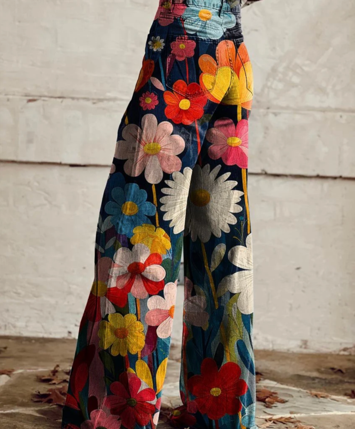 Aurrela | Floral Print Wide Leg Trousers
