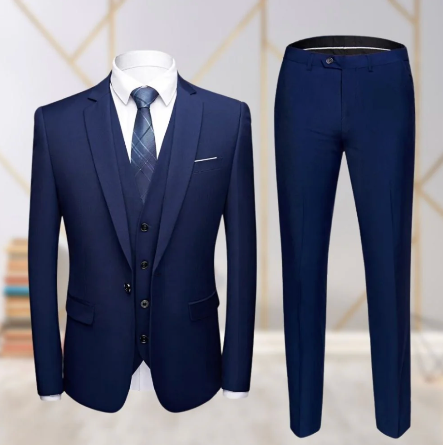 Aurrela | Stylish Three-Piece Men’s Suit | Royal Navy