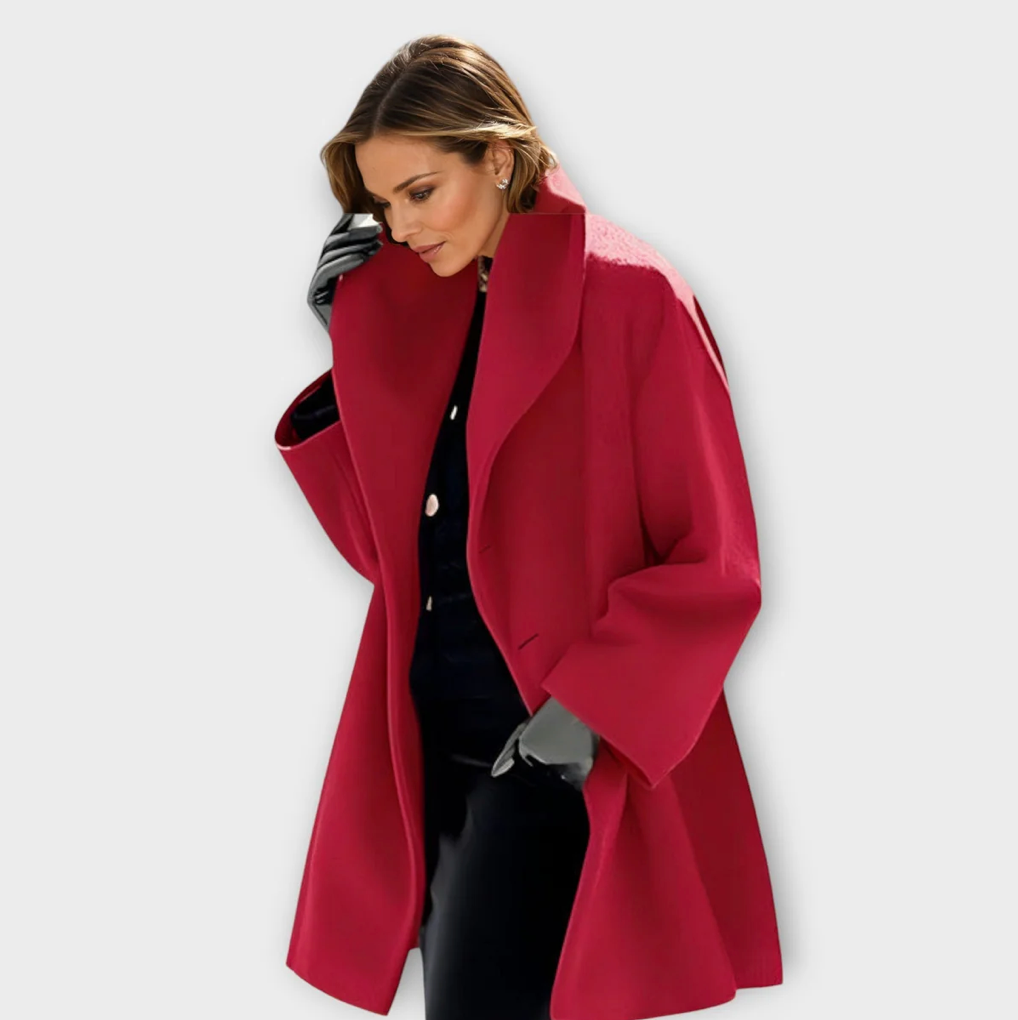 Yael – Oversized Wide-Collar Coat for Women