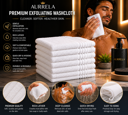 Aurrela | Premium Exfoliating Washcloth | set of 5 pieces