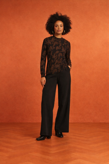 PU Trousers with Straight Leg | Black