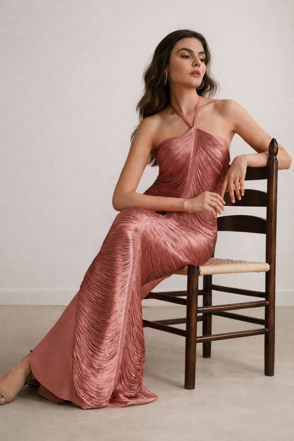 VC Opulent Fashion Halter Neck Sleeveless Dress