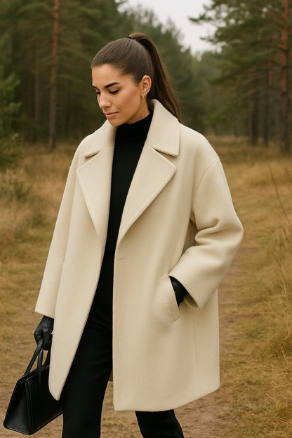 Yael – Oversized Wide-Collar Coat for Women