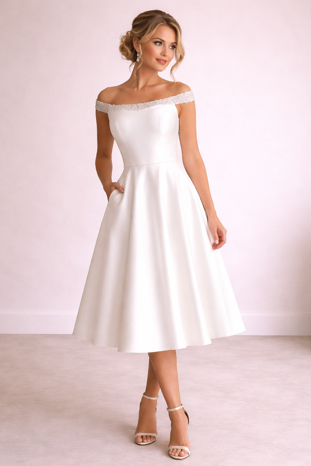 Simple Short Satin Dress | Knee-Length Elegance