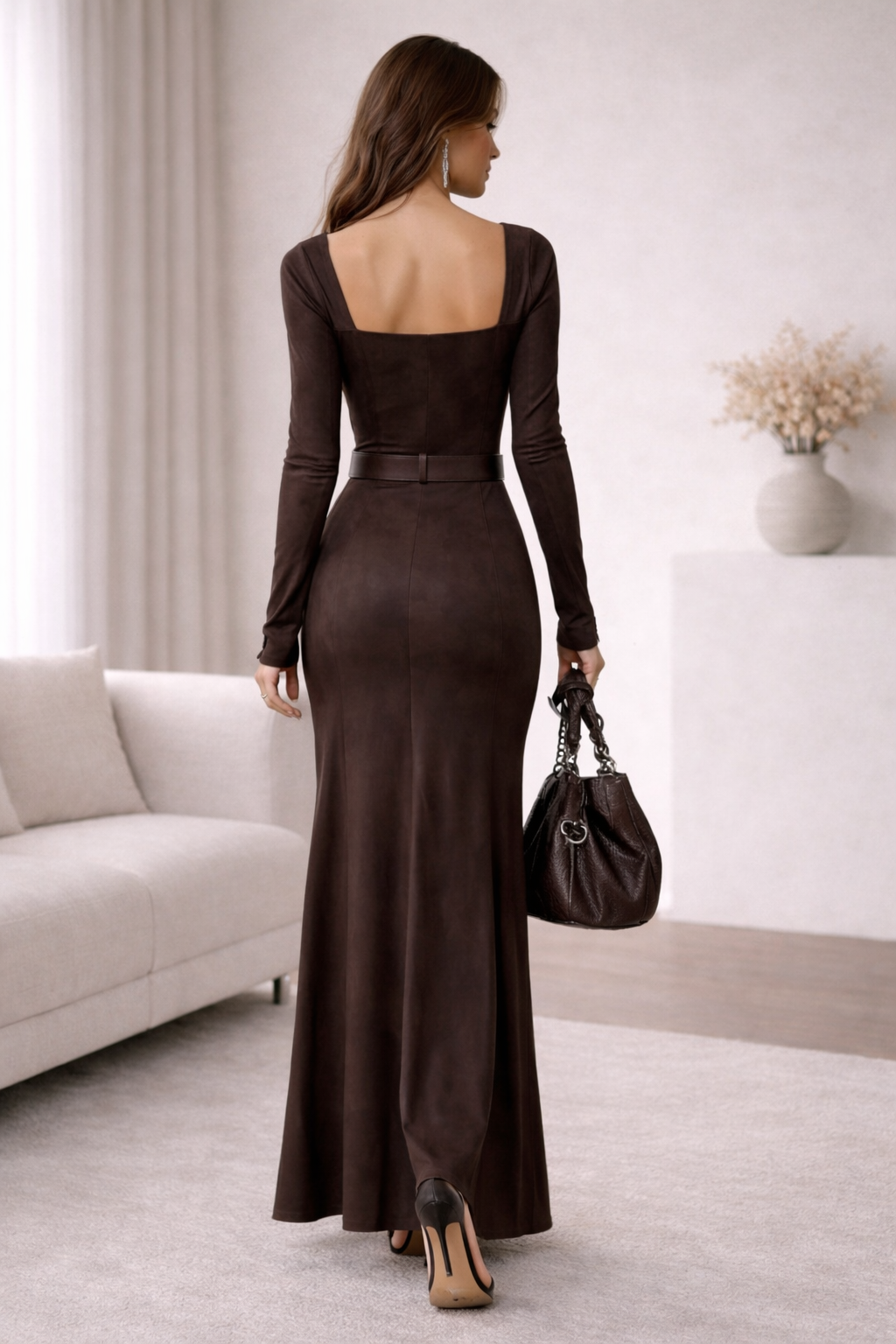 Ainsley | Faux Leather Maxi Dress