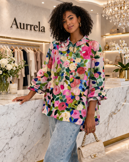 Aurrela | Blouse with Romantic Floral Print