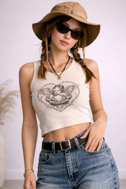 Dames T-shirt Y2K | Wild Angel Print