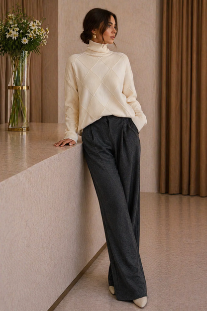 Aurrela | Cowl Neck Knit Sweater