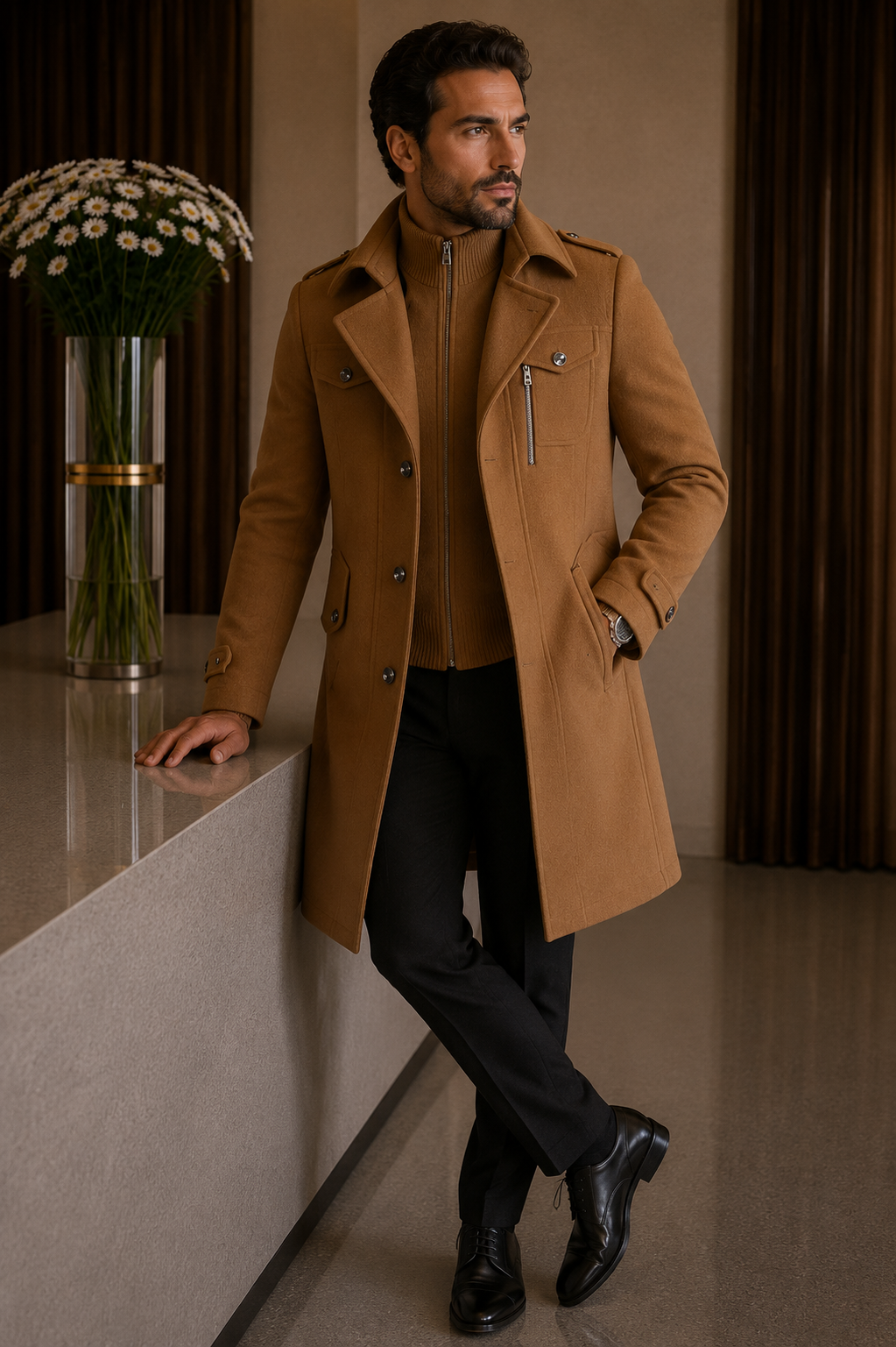 Aurrela | Prestige Overcoat in Virgin Wool | Camel