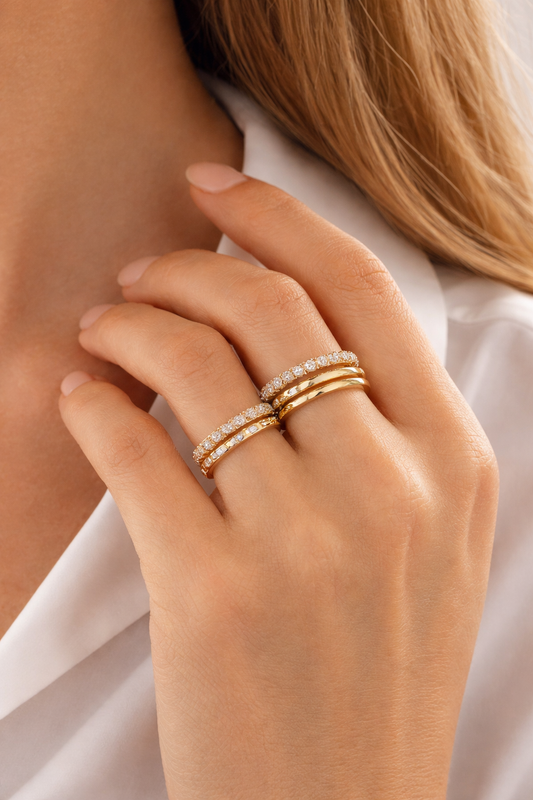 Gold Zirconia Stacking Rings