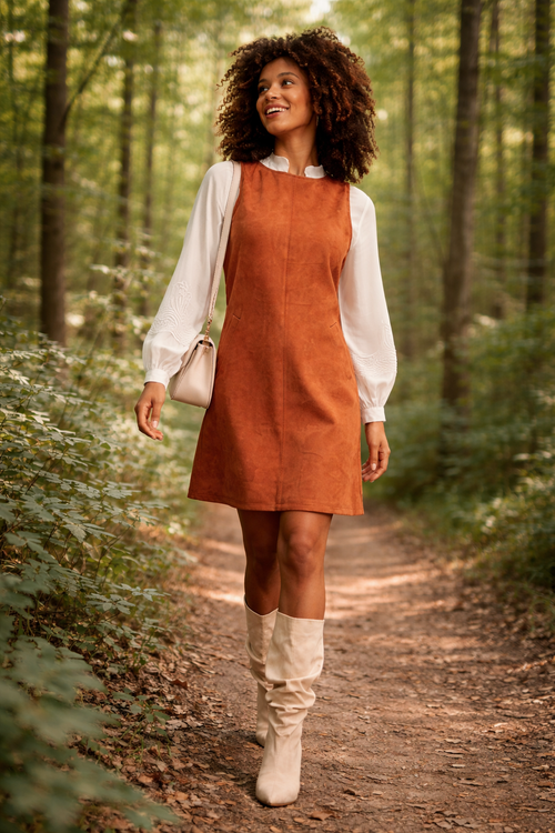 Suèdine Jurk Cognac | Cognac