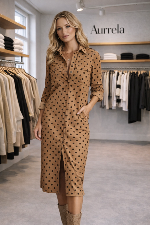 Aurrela | Leather Dress with Dots