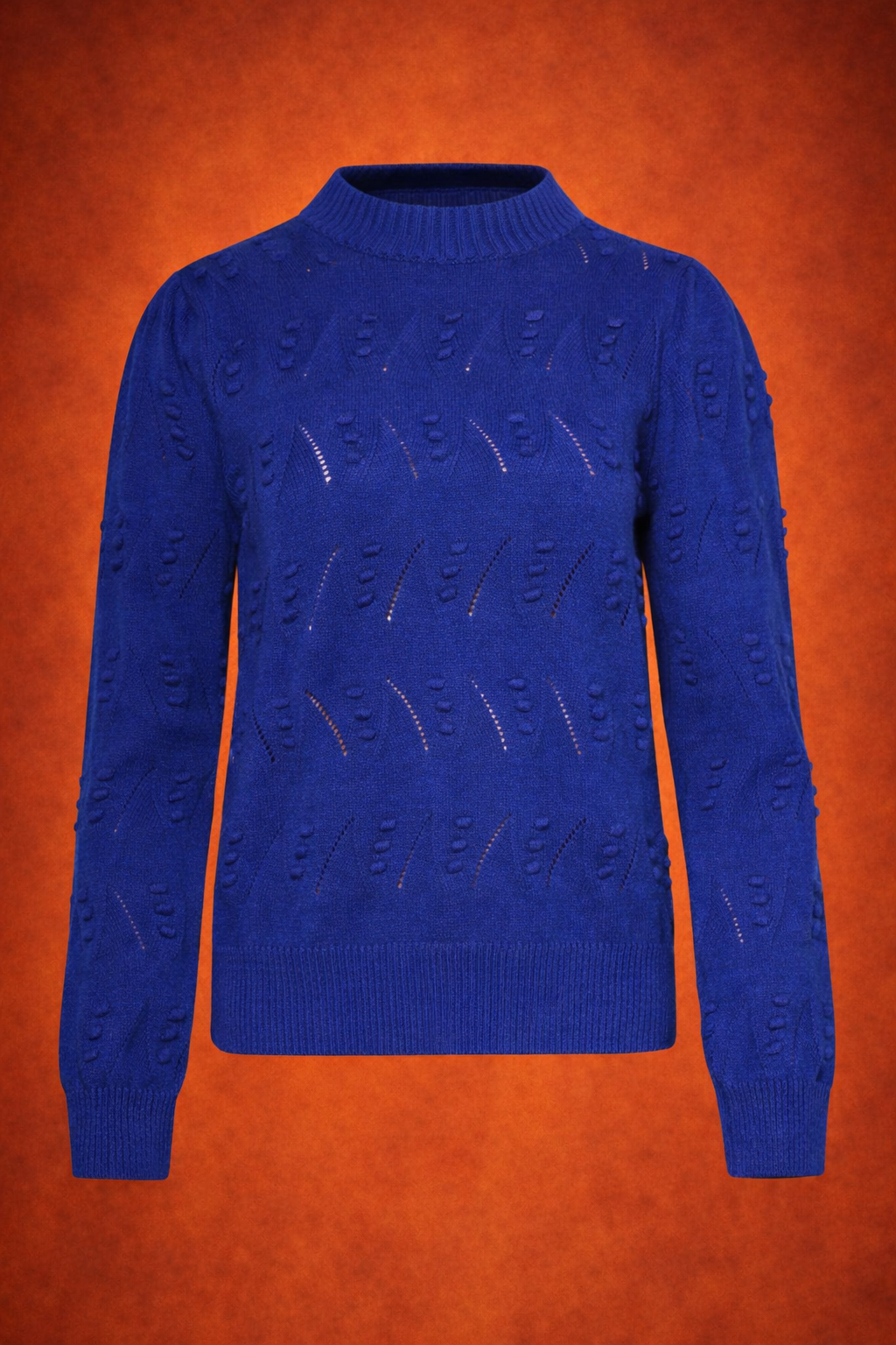 Made In Italy Gebreide Trui Met Bolletjesstructuur | Cobalt