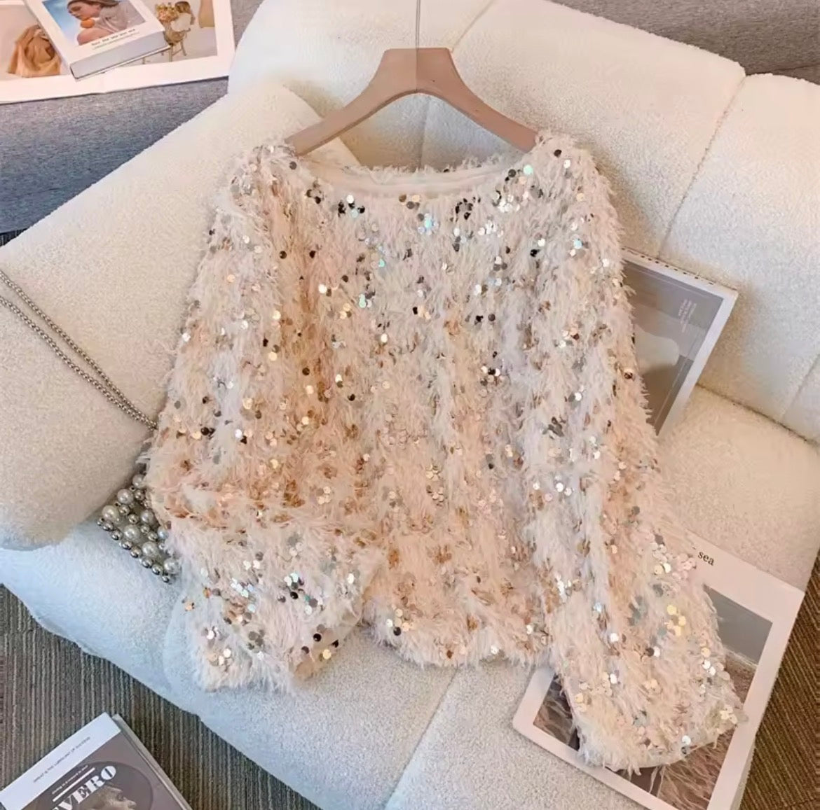 Feather Sequin Knit | Women Sweater