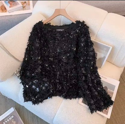 Feather Sequin Knit | Women Sweater