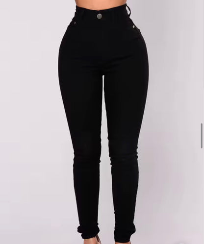 Skinny Stretch Jeans with Push-Up Effect | Black