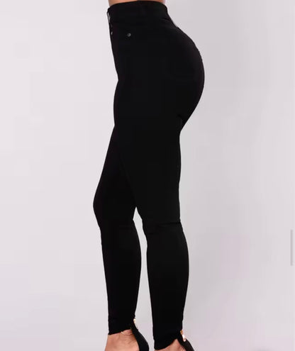 Skinny Stretch Jeans with Push-Up Effect | Black