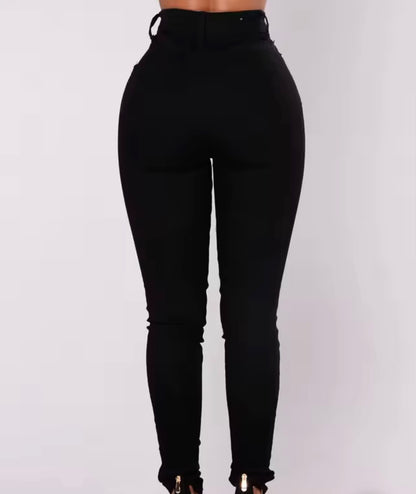 Skinny Stretch Jeans with Push-Up Effect | Black