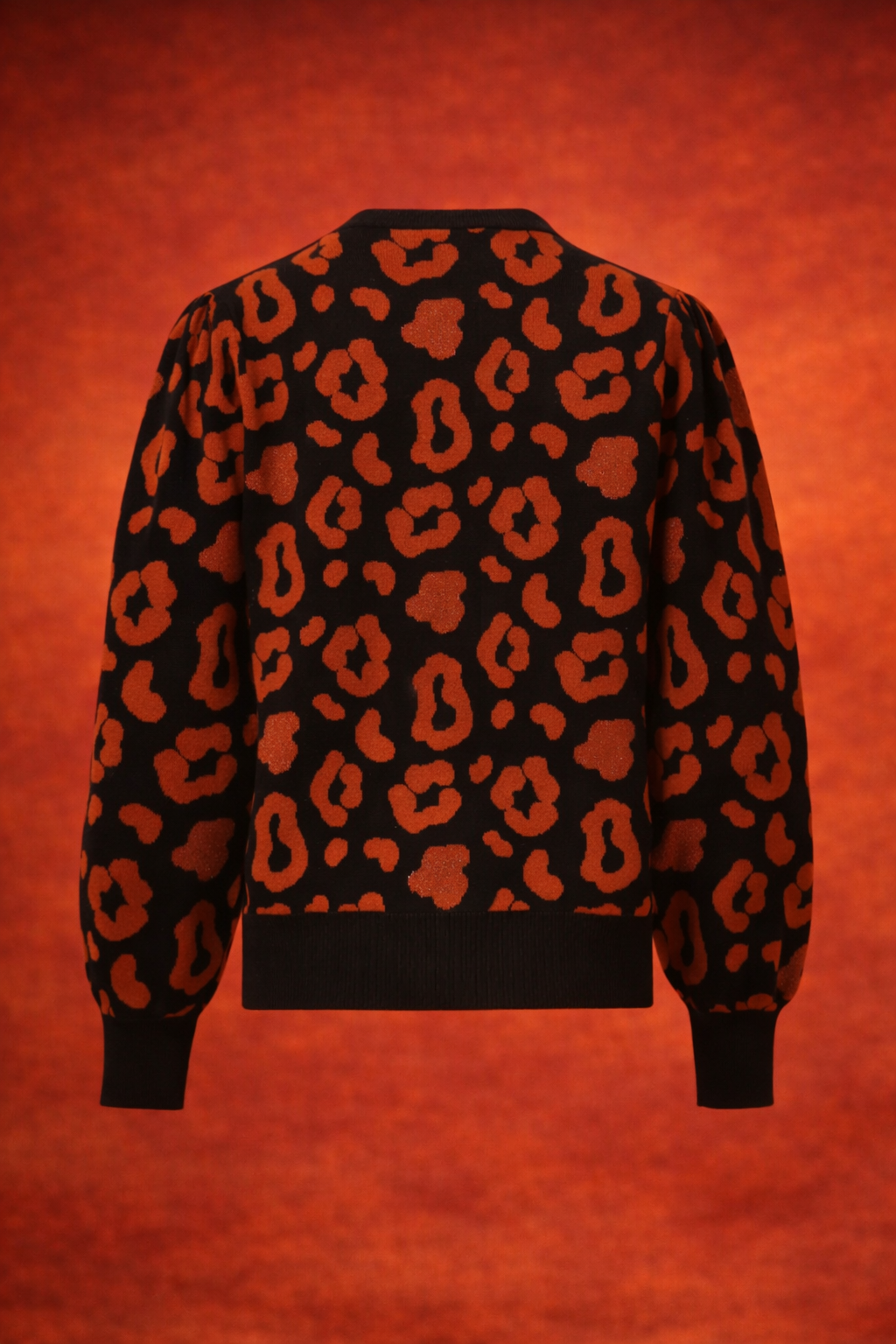 Knitted Animal Print Top | Black – Cognac