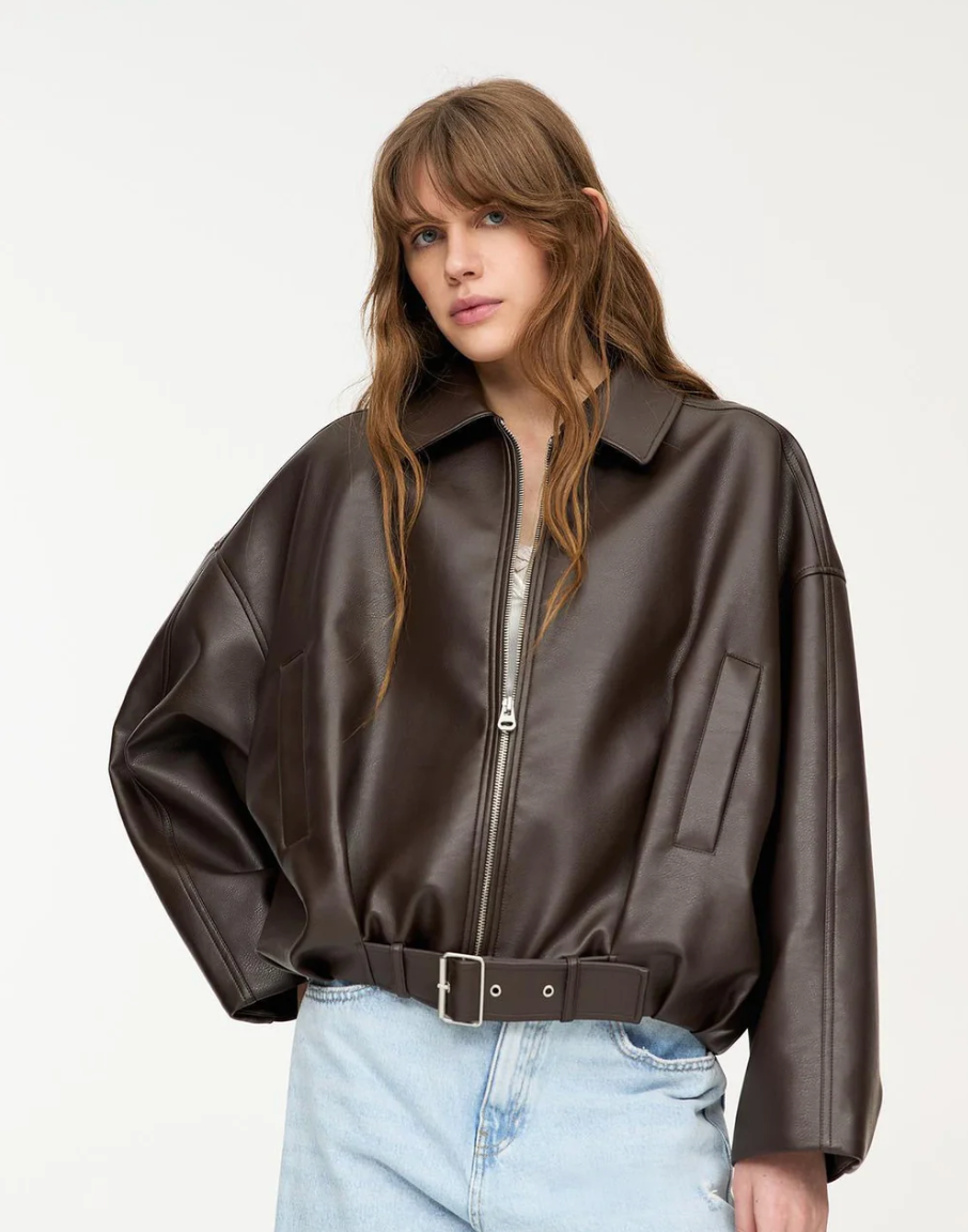 Celeste Leather Belted Jacket