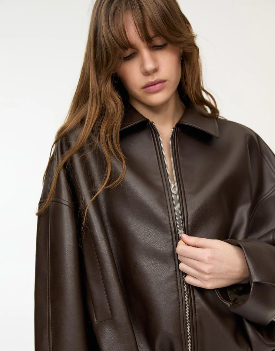 Celeste Leather Belted Jacket