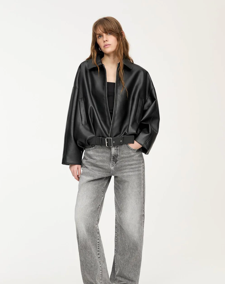 Celeste Leather Belted Jacket