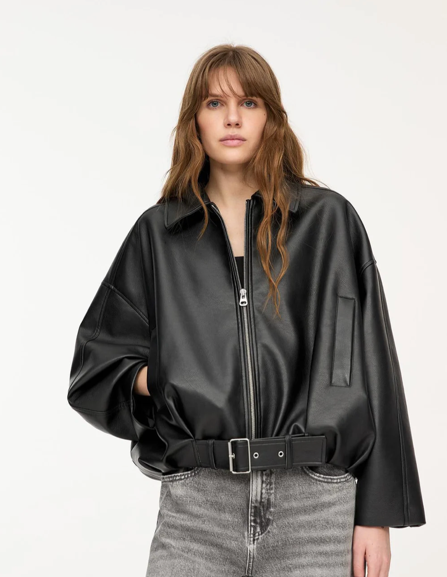 Celeste Leather Belted Jacket