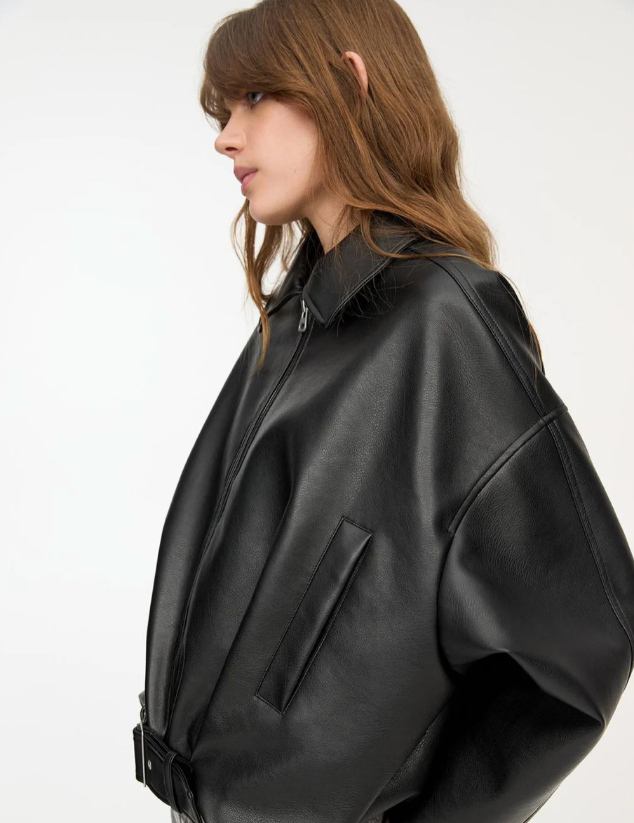 Celeste Leather Belted Jacket