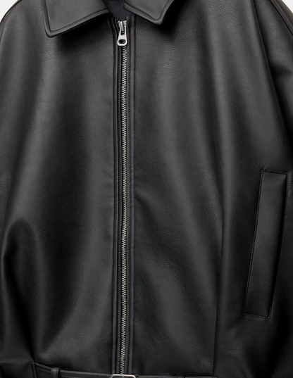 Celeste Leather Belted Jacket