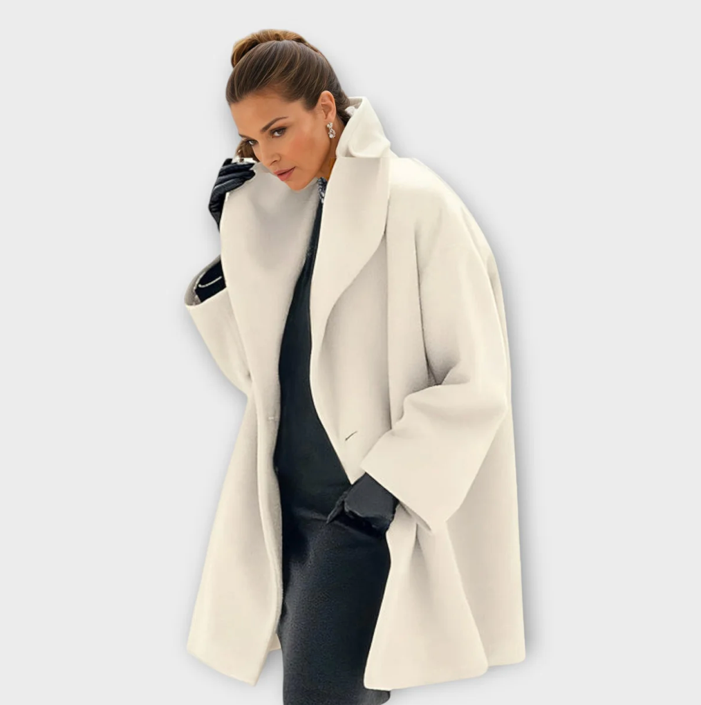 Yael – Oversized Wide-Collar Coat for Women