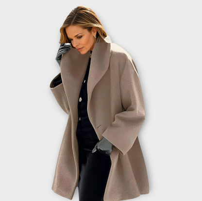 Yael – Oversized Wide-Collar Coat for Women
