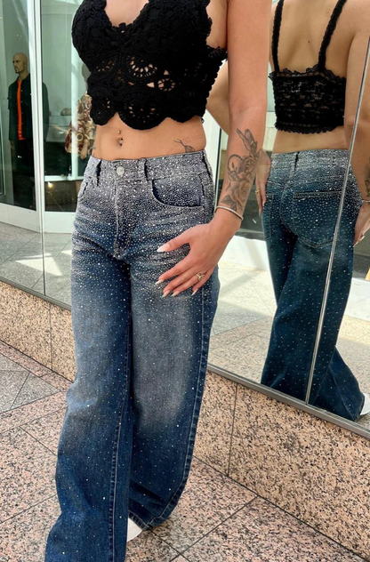 Faye – Starry Wide Leg Jeans