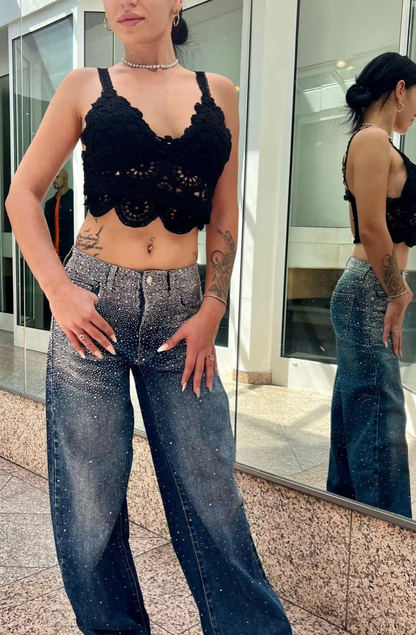 Faye – Starry Wide Leg Jeans