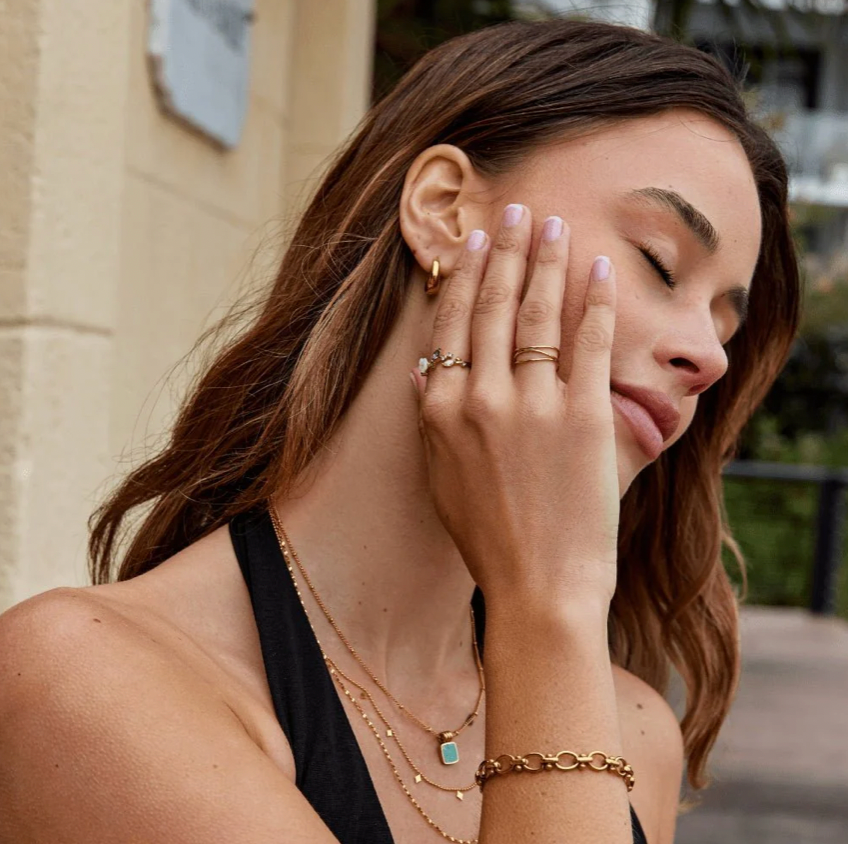 Crystal Floral Ring – Gold