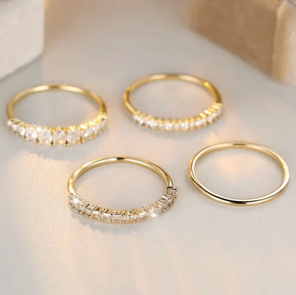 Gold Zirconia Stacking Rings