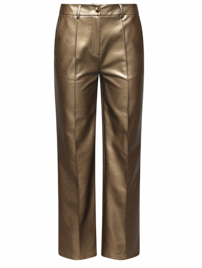 Pu Broek Met Metallic Finish | Gold
