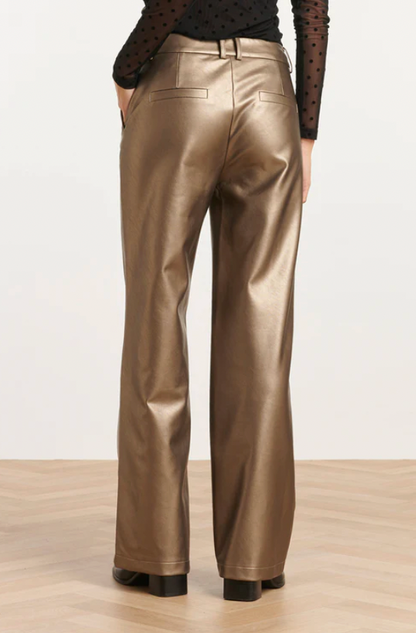 Pu Broek Met Metallic Finish | Gold