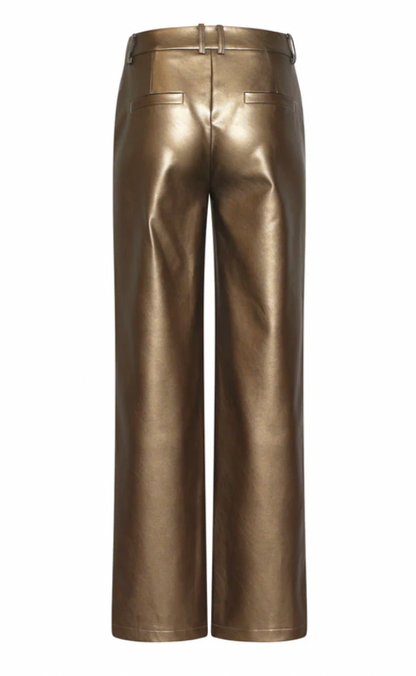 Pu Broek Met Metallic Finish | Gold