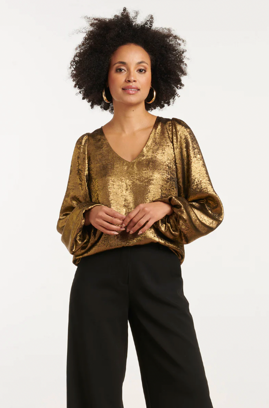 Glanzende Top Met Losse Fit | Gold