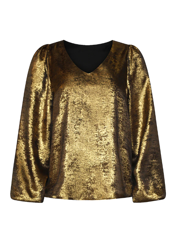 Glanzende Top Met Losse Fit | Gold