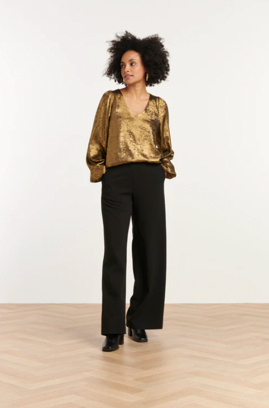 Glanzende Top Met Losse Fit | Gold