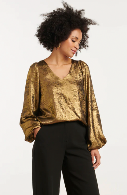 Glanzende Top Met Losse Fit | Gold