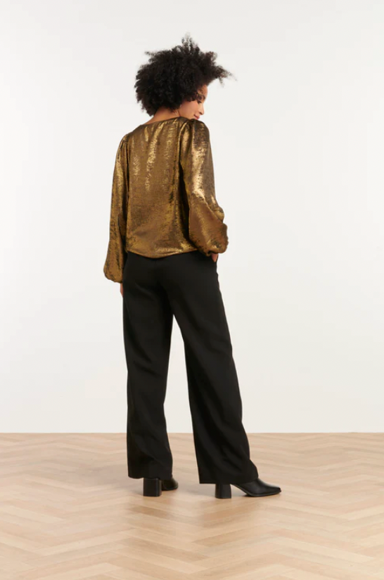 Glanzende Top Met Losse Fit | Gold